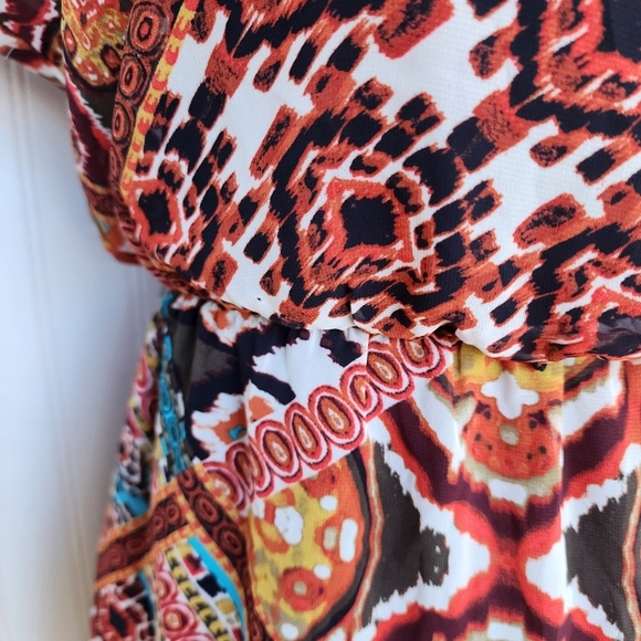 Sweet Storm Dress Juniors Multi Color Flare Mini Dress Casual Sheer Elastic Sz M - Picture 4 of 12